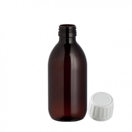 Flacon verre brun 250ML avec bouchon inviolable