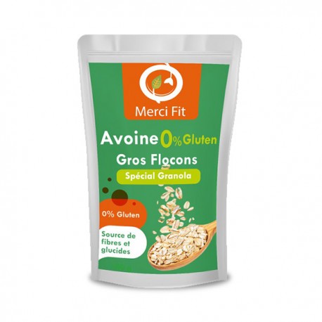 Avoine Gros Flocon Sans Gluten, 180g - Merci Fit Avoine Gros Flocon Sans Gluten, 180g - Merci Fit