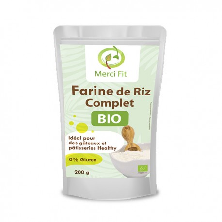 Farine de Riz Complet, 200g - Merci Fit Farine de Riz Complet, 200g - Merci Fit