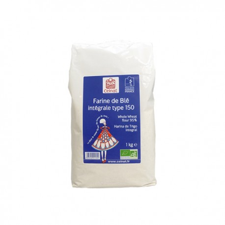 Farine Intégrale T150 BIO, Paquet 1KG - Celnat