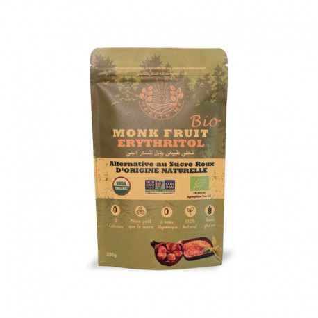 Édulcorant Brun Fruit de Moine Biologique, 200g - Health Me