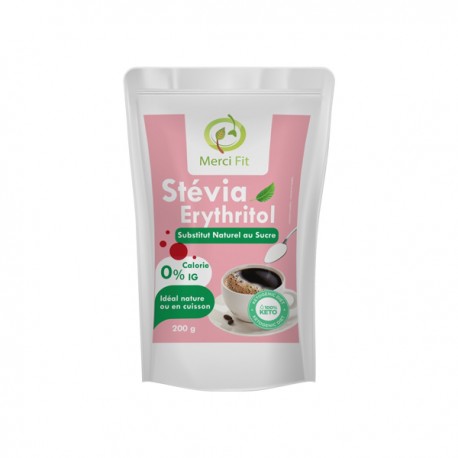 Stevia erythritol en poudre, 200G - Merci Fit Stevia erythritol en poudre, 200G - Merci Fit