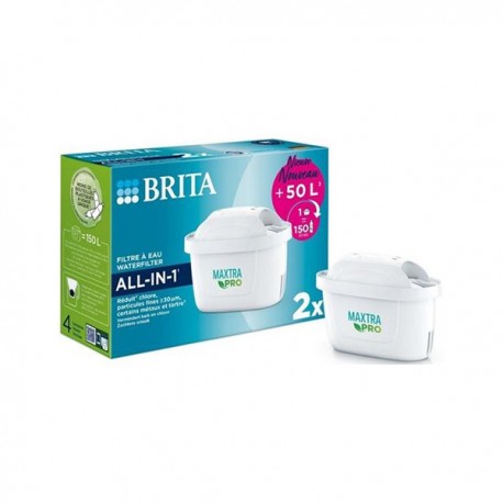 Pack de 2 Cartouches Filtrantes, Maxtra PRO pour Carafe - BRITA Pack de 2 Cartouches Filtrantes, Maxtra PRO pour Carafe - BRITA