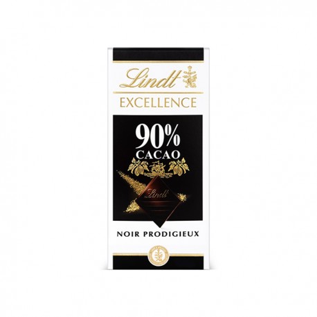 Lindt Excellence, Chocolat Noir 90% Cacao, 100g - Lindt Lindt Excellence, Chocolat Noir 90% Cacao, 100g - Lindt