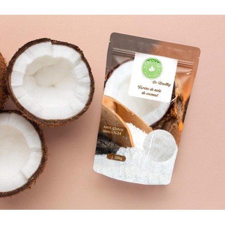 Farine de Noix de Coco 200g, Carthage Nutrition Farine de Noix de Coco 200g, Carthage Nutrition