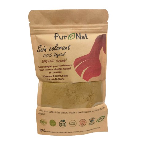 Coloration Capillaire Végétale Bordeaux, 100G - PurNat Coloration Capillaire Végétale Bordeaux, 100G - PurNat