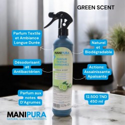 Spray Parfum d'Ambiance & Textile Fraîcheur Agrumes, 500ML - Manipura